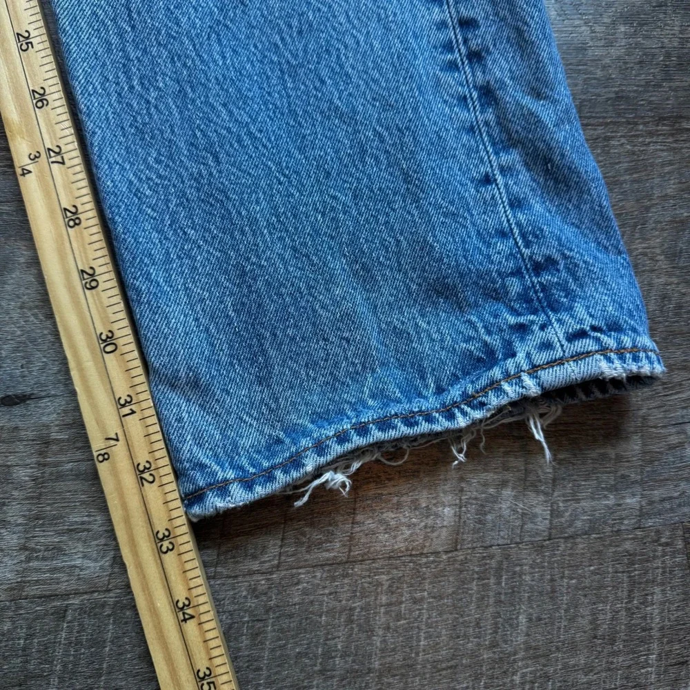 Levi's 501xx Vintage Jeans 33x33 Light Wash Blue Distressed Button Fly Thrashed